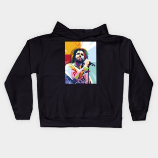 J Cole wpap pop art Kids Hoodie